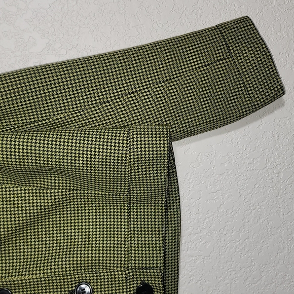 Renlyn New York Green&Black Checkered Short Long Sleeve Jacket Sz. 8 Petite - Picture 3 of 12